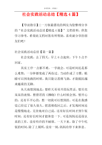 社会实践活动总结【精选4篇】