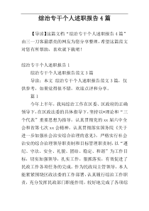 综治专干个人述职报告4篇