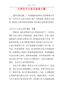大学生个人实习总结5篇