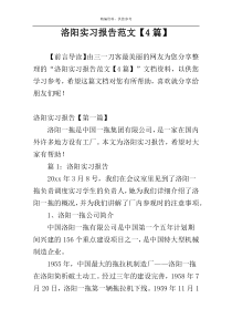 洛阳实习报告范文【4篇】