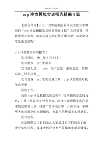erp沙盘模拟实训报告精编4篇