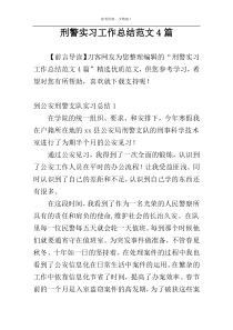 刑警实习工作总结范文4篇