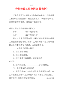 合作建设工程合同(5篇范例)
