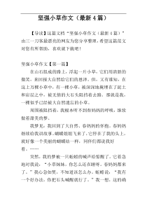 坚强小草作文（最新4篇）