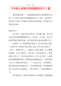 六年级让真情自然流露感动作文3篇