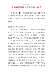 服装商场采购工作总结范文报告
