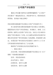 公司资产评估报告