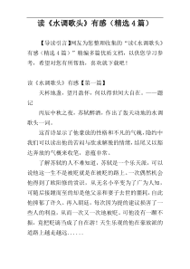 读《水调歌头》有感（精选4篇）