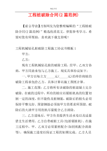 工程桩破除合同(2篇范例)