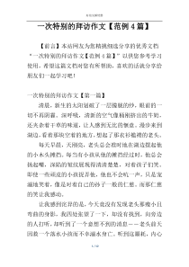 一次特别的拜访作文【范例4篇】