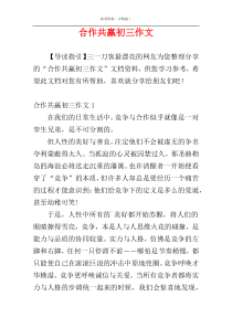 合作共赢初三作文