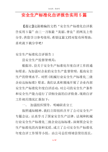 安全生产标准化自评报告实用5篇
