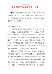 个人年终工作总结范文（3篇）
