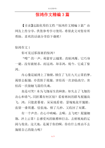 惊鸿作文精编3篇