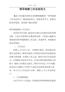 领导视察工作总结范文