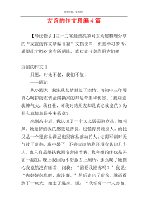 友谊的作文精编4篇
