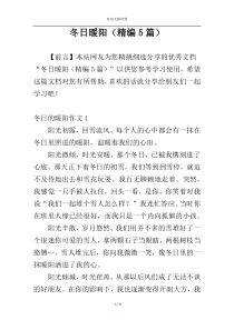 冬日暖阳（精编5篇）