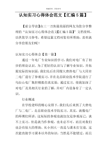认知实习心得体会范文【汇编5篇】