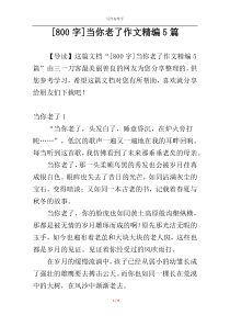 [800字]当你老了作文精编5篇