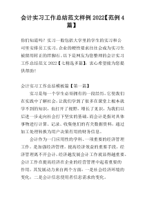 会计实习工作总结范文样例2022【范例4篇】