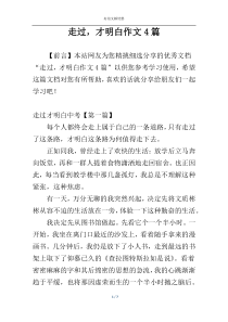 走过，才明白作文4篇