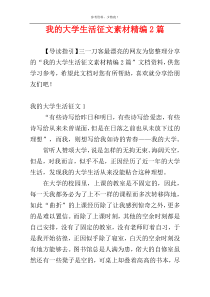 我的大学生活征文素材精编2篇