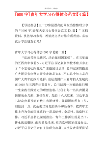 [600字]青年大学习心得体会范文【4篇】