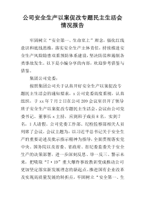 公司安全生产以案促改专题民主生活会情况报告