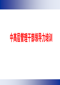 高层干部提升培训