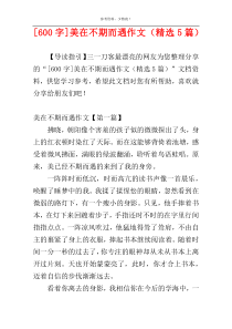 [600字]美在不期而遇作文（精选5篇）