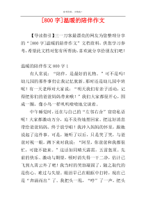 [800字]温暖的陪伴作文