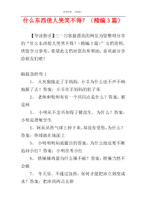 什么东西使人哭笑不得？（精编3篇）