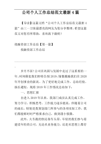 公司个人工作总结范文最新4篇