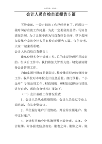 会计人员自检自查报告5篇