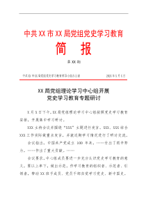 党史学习教育简报模板