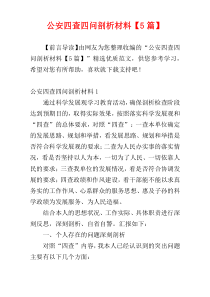 公安四查四问剖析材料【5篇】