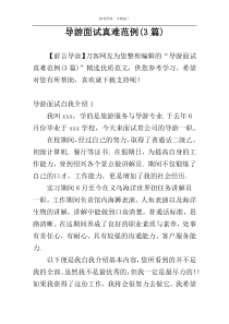 导游面试真难范例(3篇)