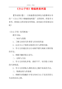 《方山子传》精编教案两篇