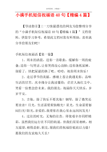 小满手机短信祝福语40句【精编4篇】