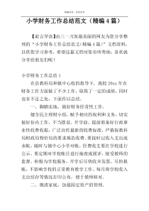 小学财务工作总结范文（精编4篇）
