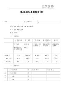 【绩效考核】技术单位的人事考绩表格（B）