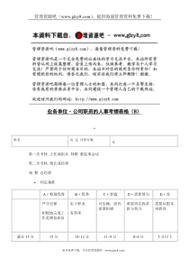 业务单位·公司职员的人事考绩表格（B）
