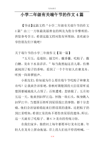 小学二年级有关端午节的作文4篇