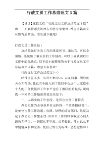 行政文员工作总结范文3篇 (2)