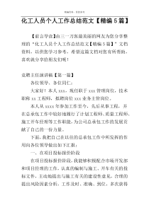 化工人员个人工作总结范文【精编5篇】