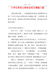 小学生劳动心得体会范文精编3篇