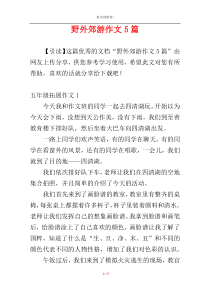 野外郊游作文5篇