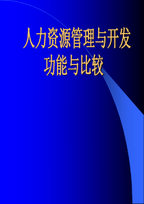 人力资源管理与开发功能与比较（PPT 107页）