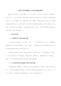 党员干部专题民主生活会检视材料
