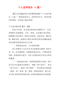 个人述学报告（4篇）